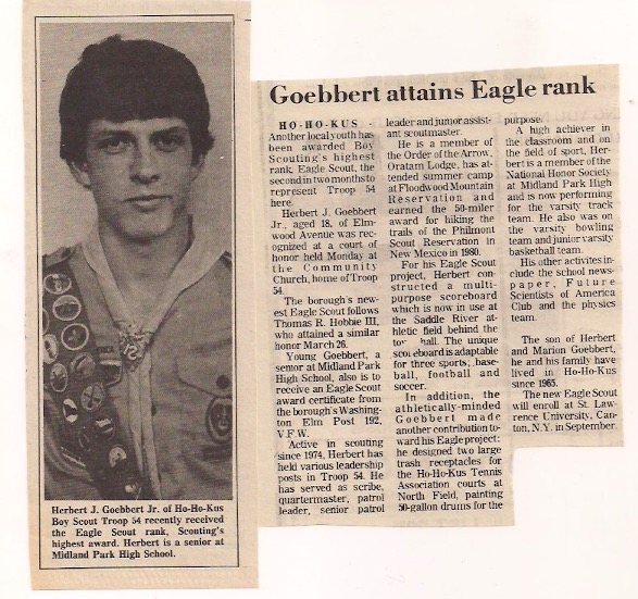 Herbert Goebbert - 1984 - Eagle Scout